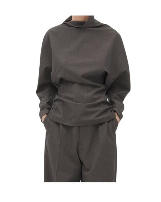 Bottega Veneta Gray Long Sleeved Regular Fit Top