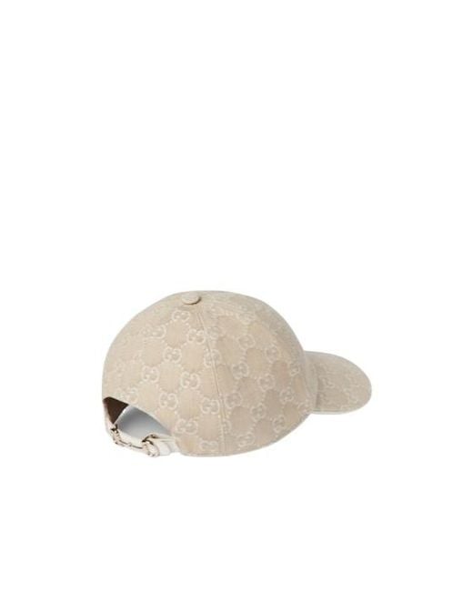 Gucci White Monogrammed Baseball Cap