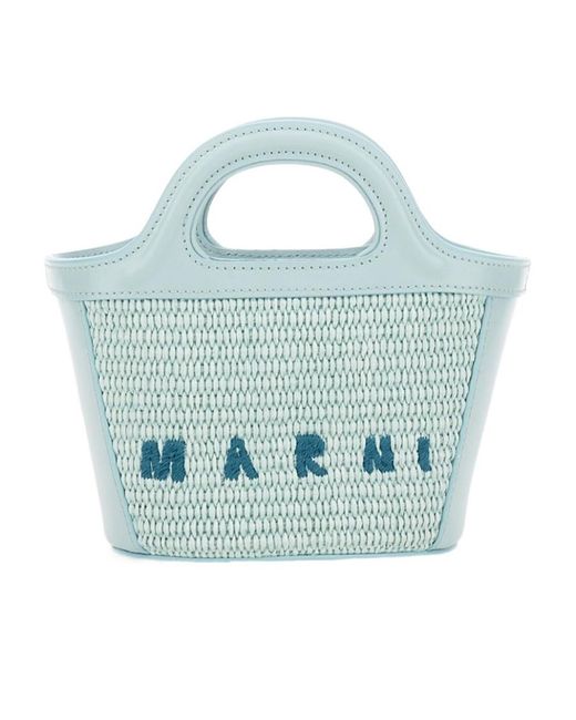 Marni Blue Tropicalia Micro Tote Bag