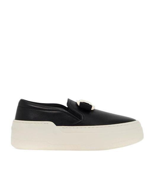 Ferragamo Black Ferragamo Cristal Platform Slip-On Sneakers