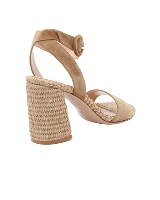 Gianvito Rossi Metallic Luana Ankle-Strap Sandals
