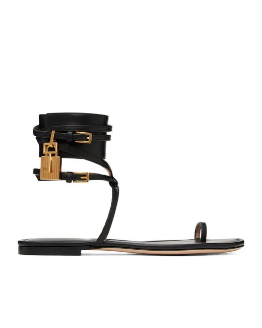 Tom Ford Black Leather Sandals