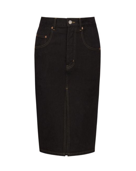 Saint Laurent Black Deep Sea Baggy Denim Skirt