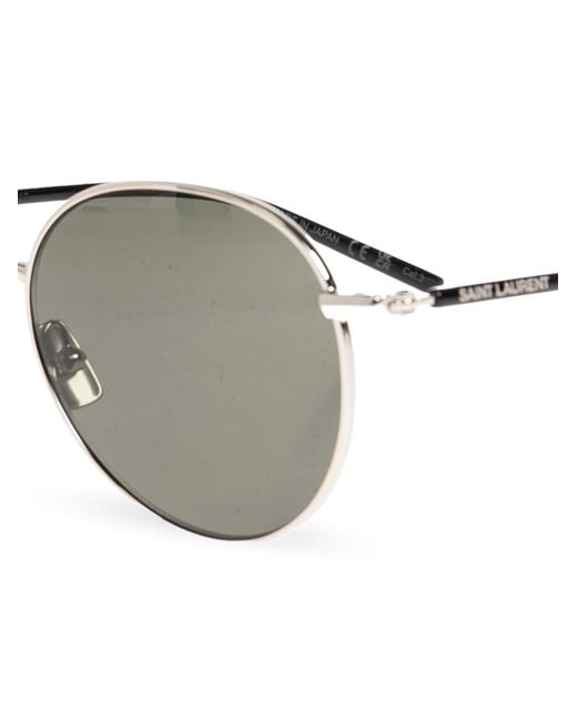 Saint Laurent Metallic Eyewear Oval Frame Sunglasses for men