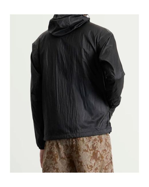Satisfy Black Hooded Windproof Jacket for men