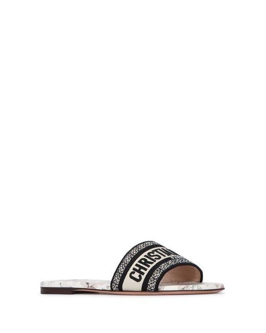 Dior White Dway Slippers