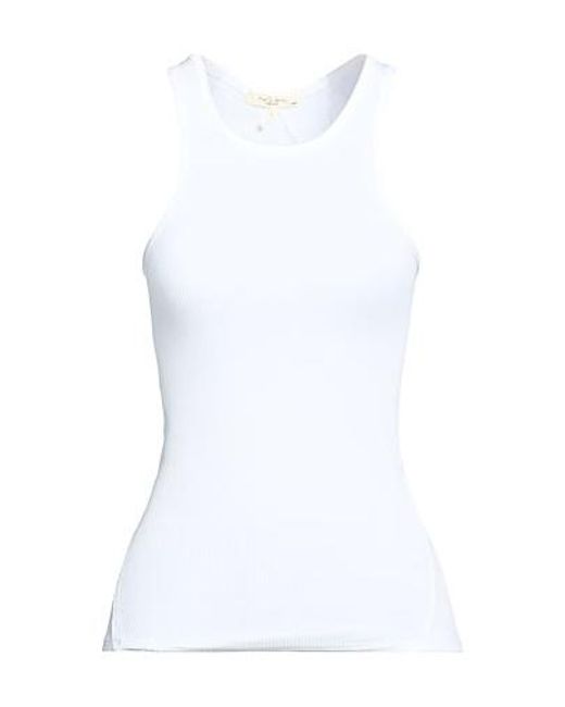 Rag & Bone White Solid Crew Neck Sleeveless Tank Top