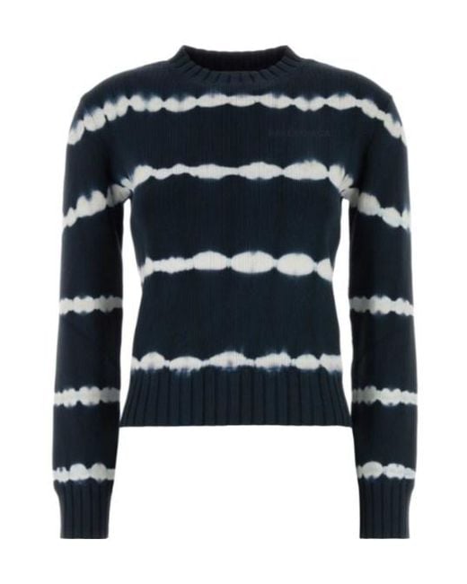 Balenciaga Blue Striped Knit Top