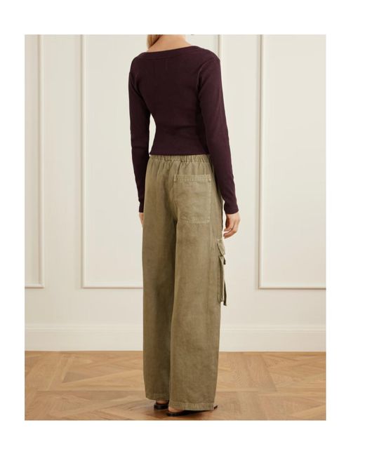 Citizens of Humanity Natural Andira Cotton And Linen Wide-Leg Cargo Pants