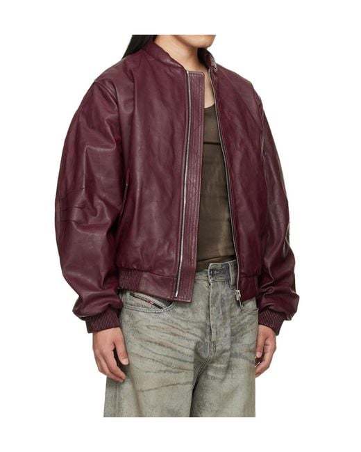 424 Red Pilot Leather Jacket for men