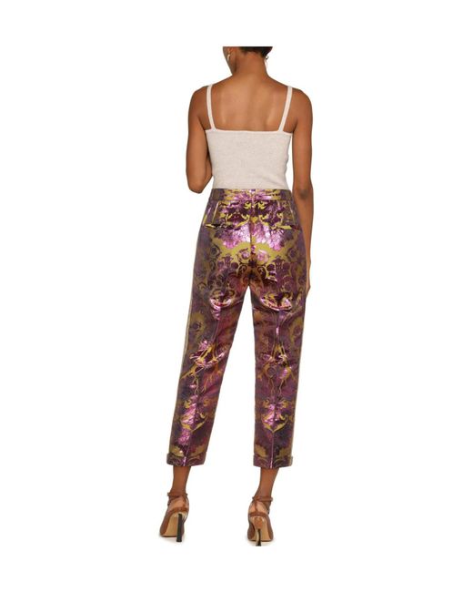 Dolce & Gabbana Red Printed Casual Trousers
