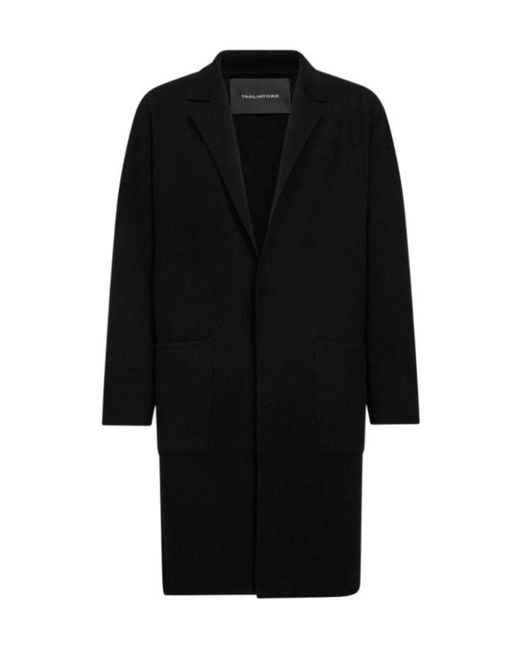 Tagliatore Black Snap Button Knit Coat for men