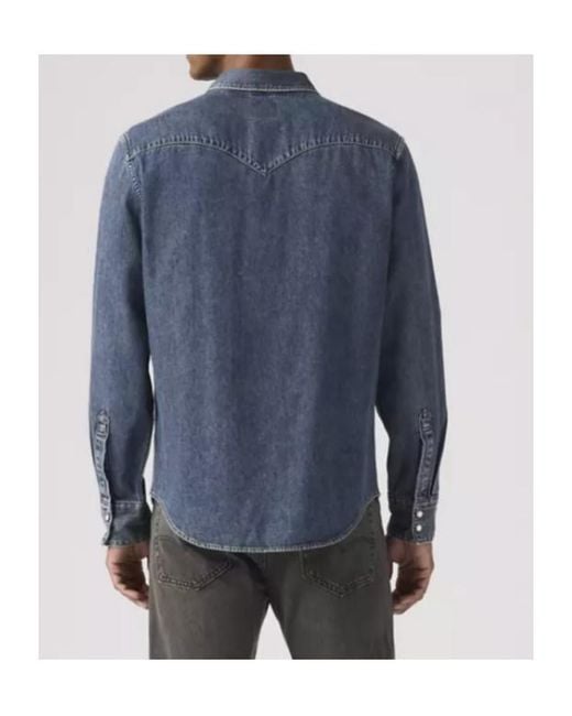Levi's Blue Barstow Denim Western Shirt for men