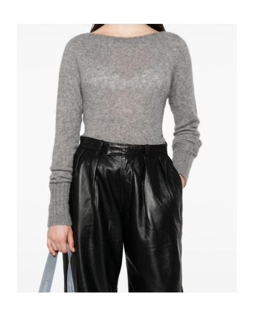 Tom Ford Gray Long Sleeve Boat Neck Knit Jumper