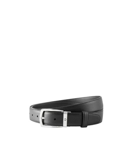 Montblanc White Logo Needle Buckle Belt for men