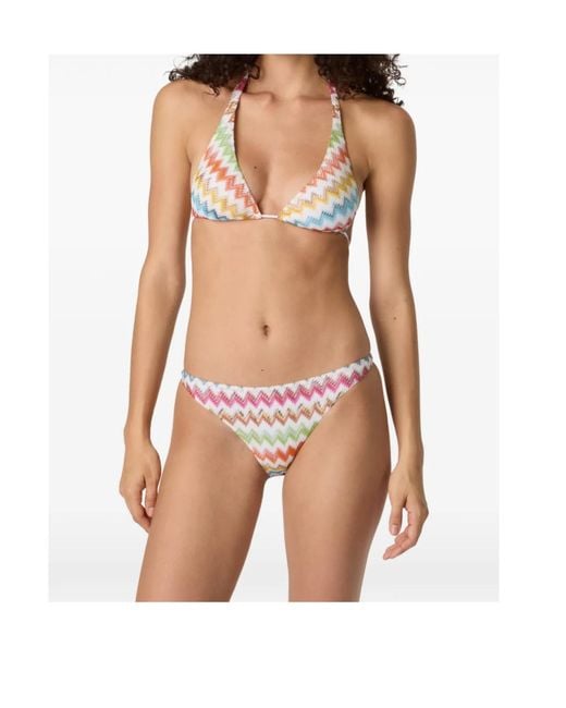 Missoni White Zigzag Bikini Set Beachwear
