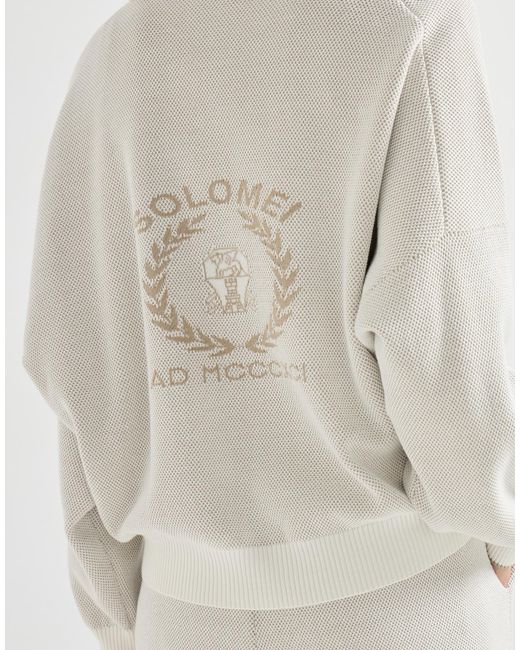 Brunello Cucinelli White Zip-Up Hoodie