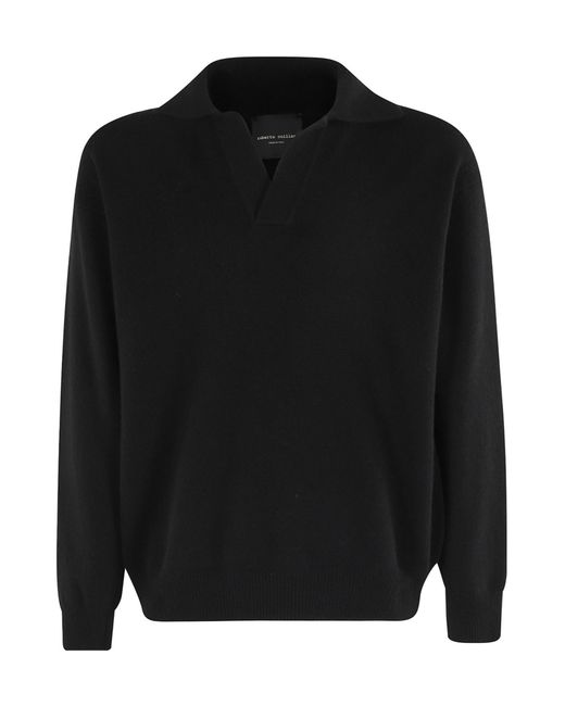 Roberto Collina Black V-Neck Polo Knitwear for men