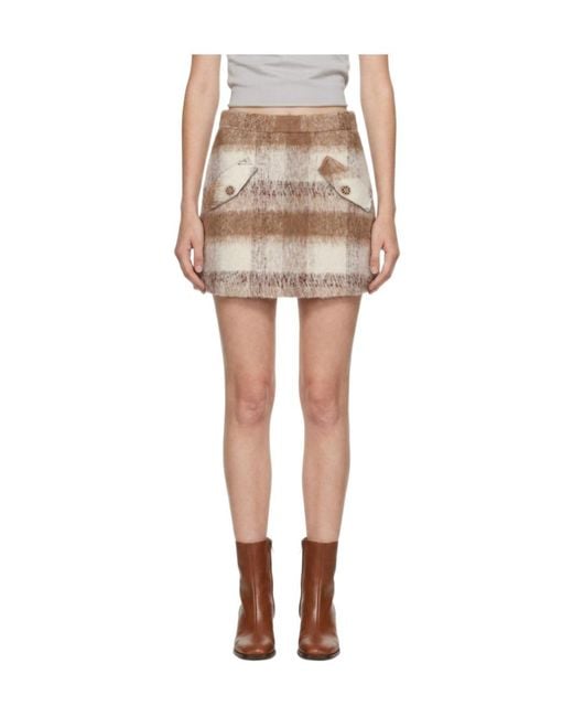 Marissa Chiara Natural Plaid Skirt