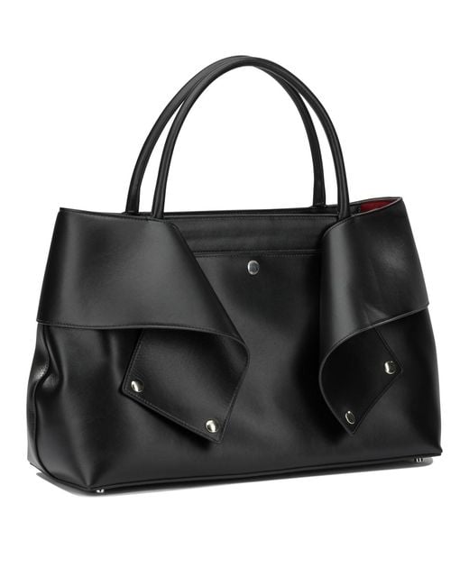 Totême Black Mercer Leather Tote Bag