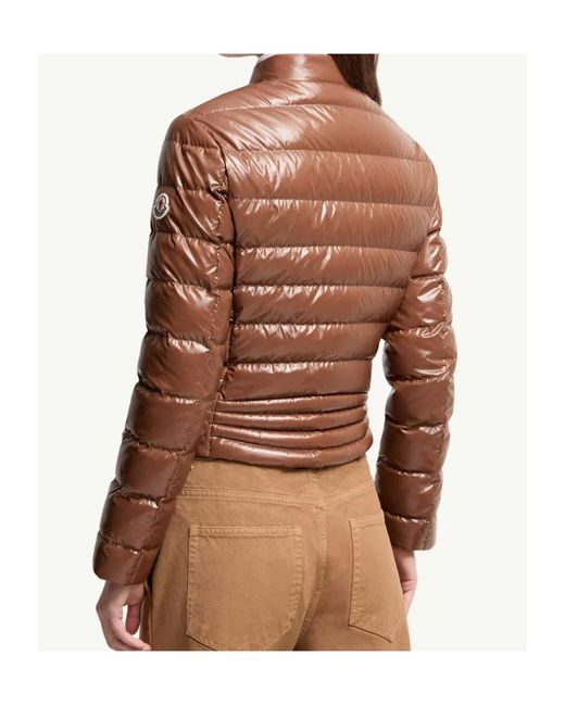 Moncler Brown Papillon Zip-Up Short Padded Jacket