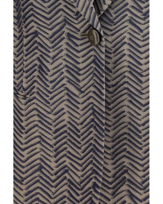 Giorgio Armani Gray Chevron Jacquard Single-Breasted Blazer