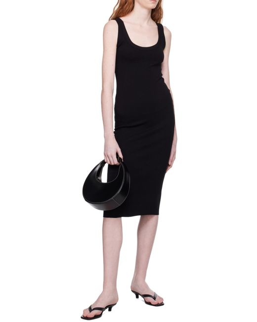 Staud Black Logo Embossed Moon Mini Shoulder Bag
