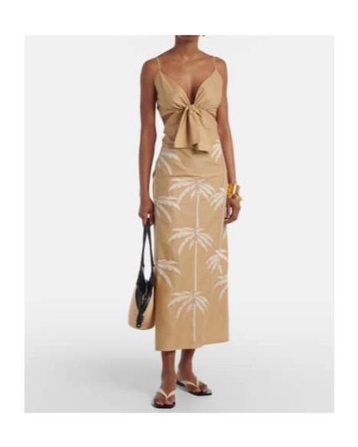 Johanna Ortiz Metallic Sea Swirl Tie-Detail Cutout Midi Dress