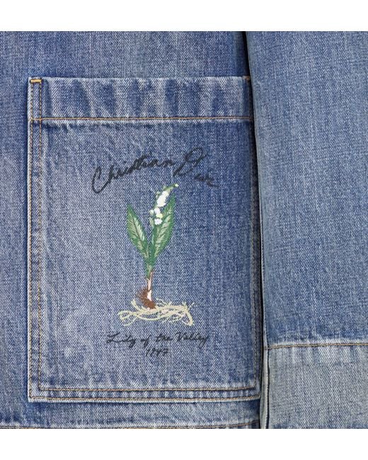 Dior Blue Collared Button-Up Denim Jacket for men