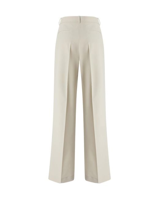 Pinko White Paula Pleated Trousers