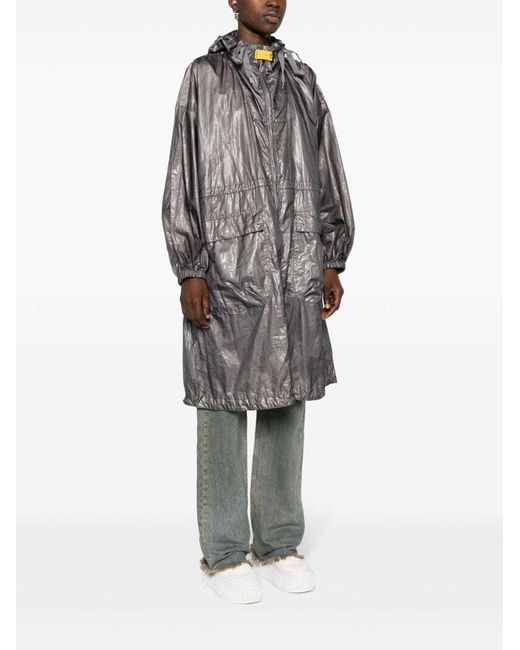 Parajumpers Gray Hooded Raincoat for men