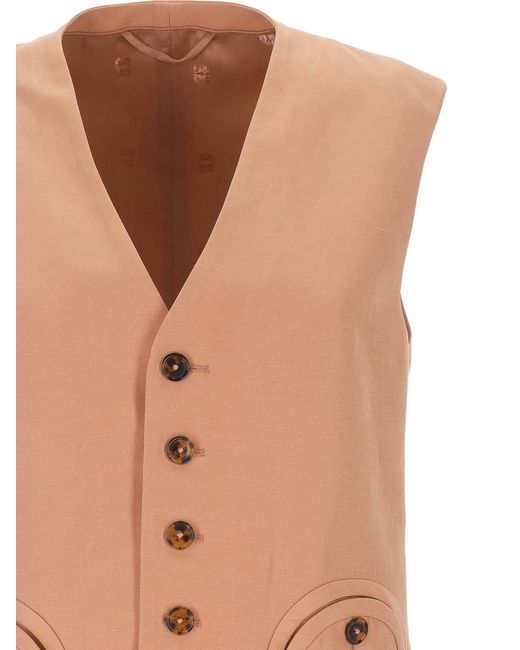 Blazé Milano Brown Blazé Milano Buttoned Vest Jacket