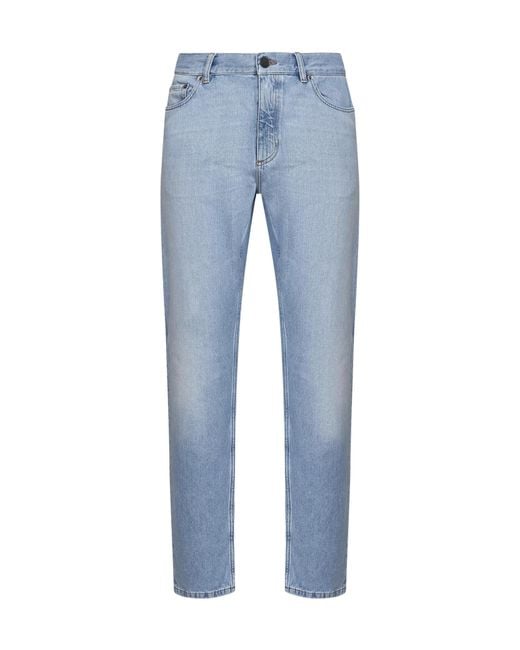 Zegna Blue Slim-Fit Vintage-Wash Jeans for men