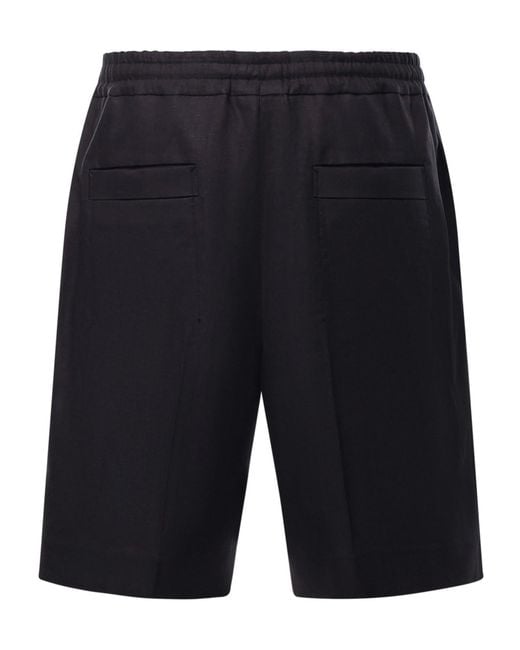 Zegna Black Elastic-Waist Tailored Shorts for men