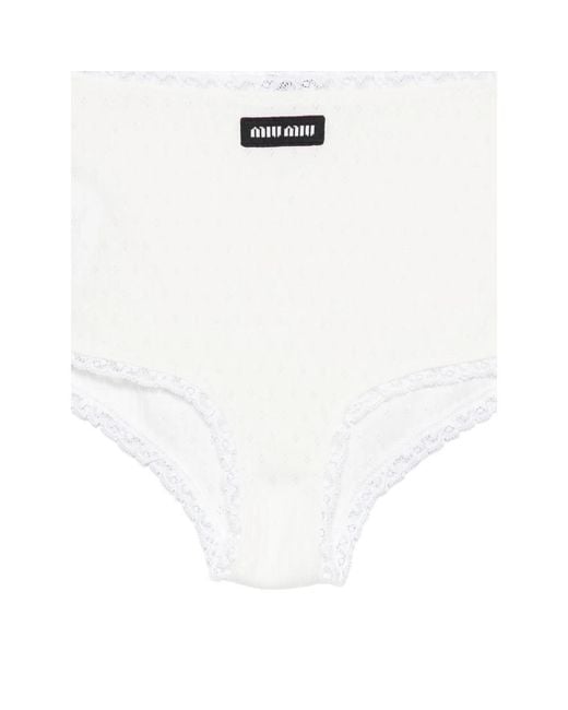 Miu Miu White Cotton Briefs