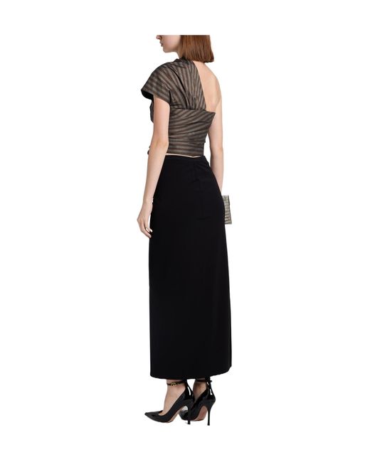 Tory Burch Gray Striped One-Shoulder Tops