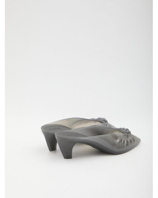Chloé Gray Chloé Knotted Jelly-Heel Mules