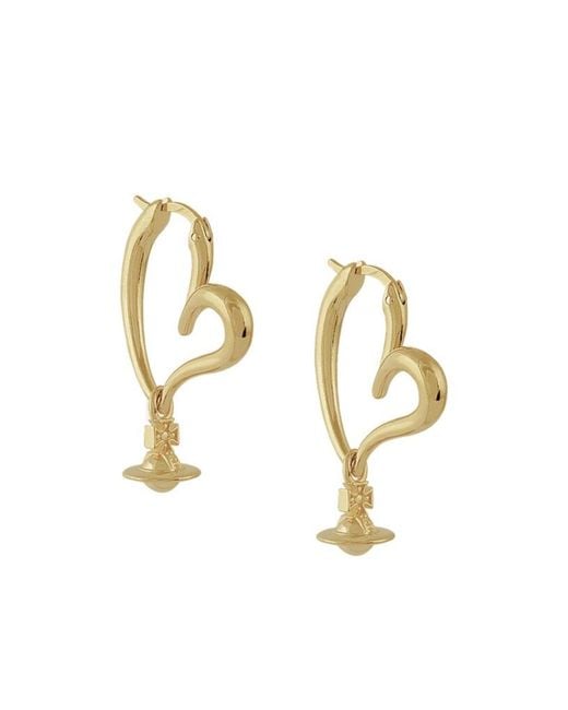 Vivienne Westwood Metallic Emily Heart-Hoop Earrings