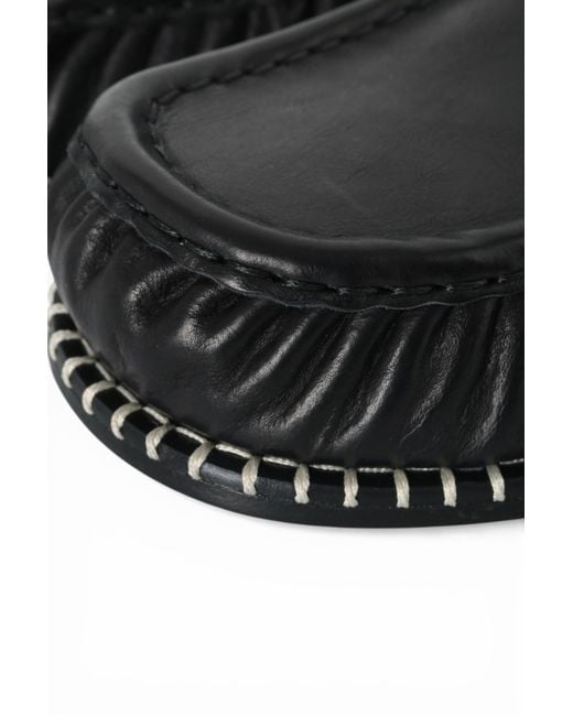 Dries Van Noten Black Ruched Loafers for men