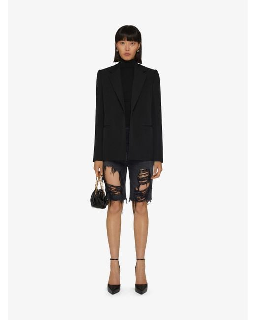 Givenchy Black V-Neck Single-Breasted Jacket