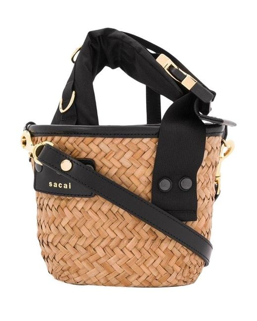Sacai Black Paglia Mini Shoulder Bag