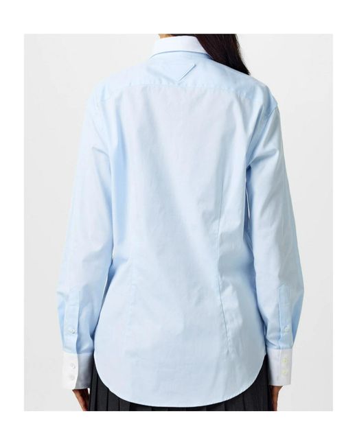Prada White Long Sleeve Blouse