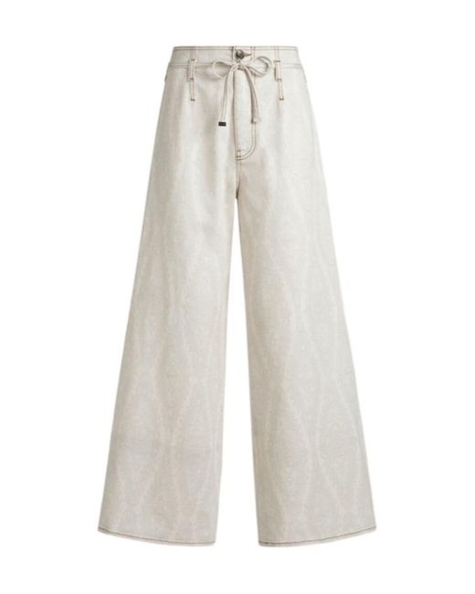 Etro White Wide-Leg Trousers