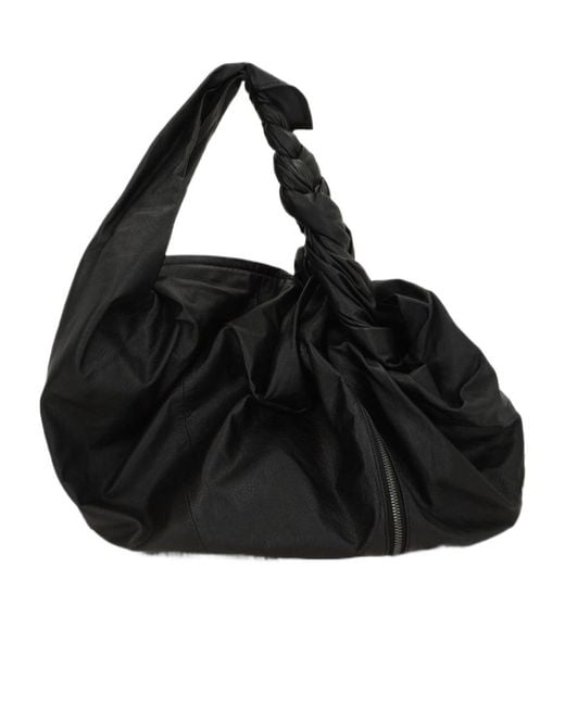 Yohji Yamamoto Black Discord Draped Braided Tote Bag