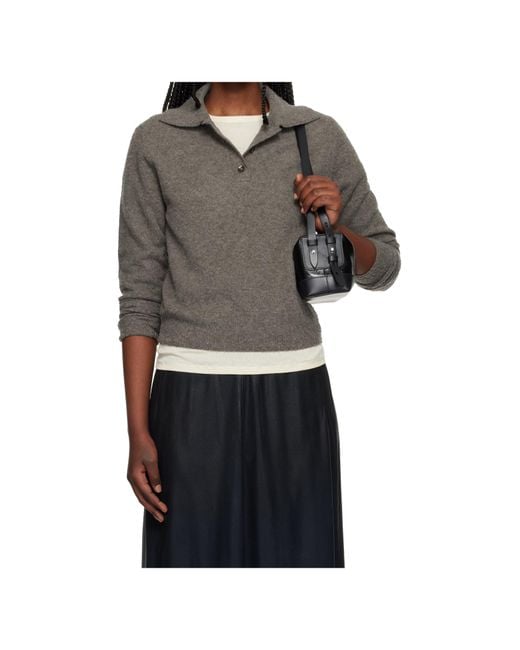 Maison Margiela Blue Taupe Brushed Wool Polo