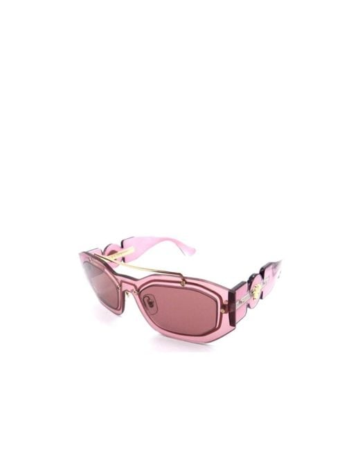 Versace Pink Geometric Shield Sunglasses for men