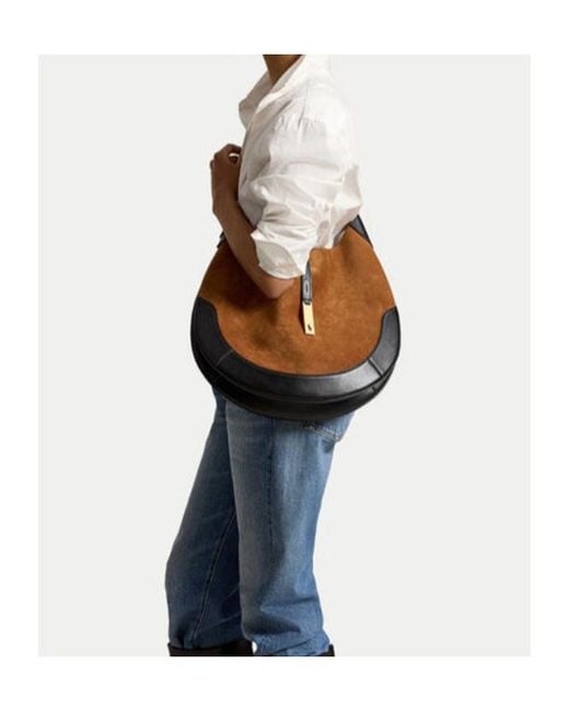 Polo Ralph Lauren Brown Half Moon Shoulder Bag
