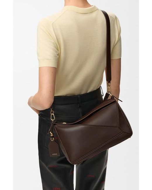 Loewe Brown Medium Featherlight Puzzle Bag