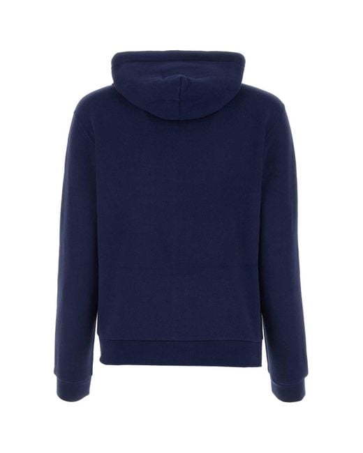 Polo Ralph Lauren Blue Logo Embroidered Zipped Hoodie
