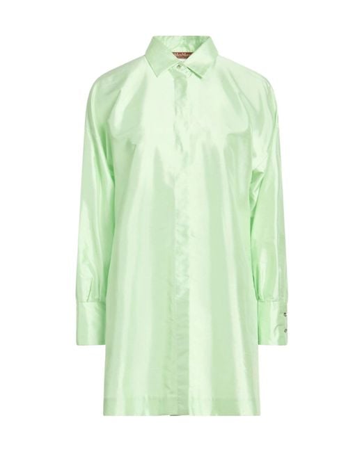 Max Mara Green Satin Longline Shirt